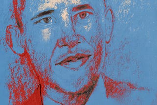 President Barack Obama pencil sketch / computer colorized.