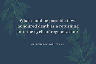 Experiments and Insights in Regenerative Cyclical Living