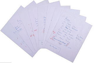 Original draft of the list as it appeared when briefly listed for sale at Sotheby’s — scribbled names, with crossings out and annotations, on lavender-colours, or possibly lilac or pink, notepaper