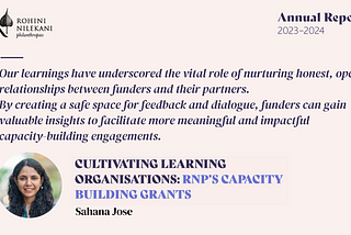 Cultivating Learning Organisations: RNP’S Capacity Building Grants | Annual Report (FY 2023–24)