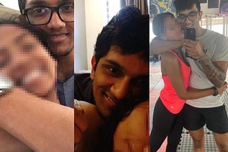 Photo collage of the author with his 3 ex-girlfriends (Who form the base of this article)