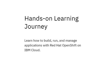 Build Smart on Kubernetes Hands-on Learning Journey