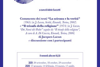 Seminario Lacan presso Officina Coviello — 14 febbraio 2020