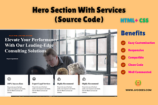 Hero Section With Services Using HTML and CSS