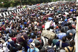 Migrant workers long walk home