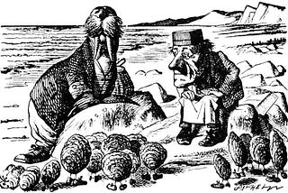 The Walrus and The Carpenter by Lewis Carroll, drawn by Sir John Tenniel in 1871.