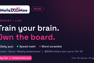 MetaZooMee Arcade Is Live: Train Your Brain, Own the Board