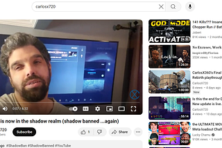YouTube thinks Shadowbans are fun.