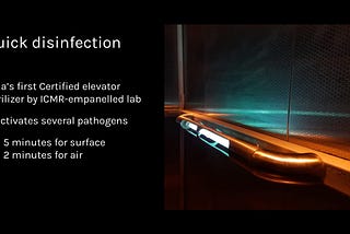 UVfy — India’s first Ai Powered Automatic UV Sterilizer for Elevators of Hotels / Clubs of Mumbai