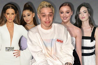 Pete Davidson surrounded by his ex-girlfriends