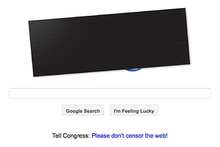 Google’s logo blacked out during the SOPA protest