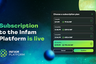 INFAM Platform subscription — what is it for, how to save money and get an airdrop?