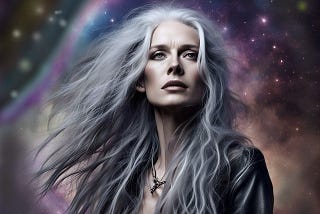 Grey haired woman. ArtSpark, Pixabay