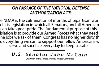 On Final Passage Of The National Defense Authorization Act
