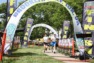 Neil and Nora Offen hit the finish line at the Memorial Day 5K.