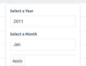 Creating a month and year filter — Orchid admin panel