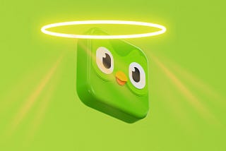 Duolingo owl with halo