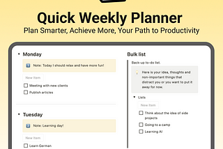 Plan your week with Notion