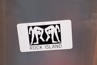 Rock Island logo, based on Picasso’s The Acrobat