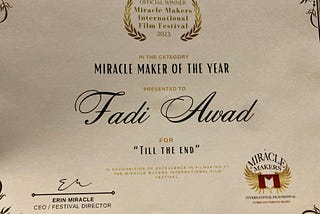 FADI AWAD THE MIRACLE MAKER OF THE YEAR!