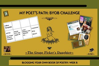 Blogging Your Own Book of Poetry: week 8