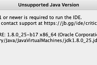 Unsupported Java Version