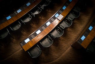 Empty congressional chairs. Photo by Joakim Honkasalo.