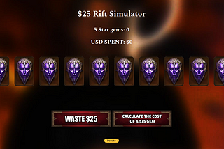 Diablo Immortal $25 Rift Simulator