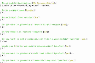 Module creation using drupal console CLI