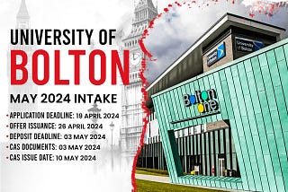 Study in UK — University of Bolton May Intake 2024