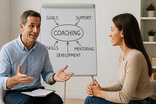 Professional coaching session interaction