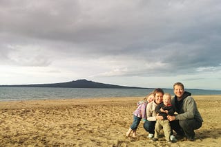 My family of four the day we arrived in Auckland, New Zealand.