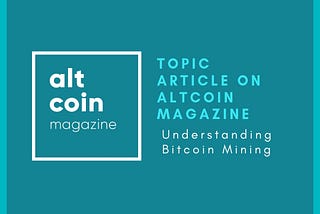 Understanding Bitcoin Mining