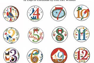 12 Days of Christmas Series Cross Stitch Pattern - all 12 days