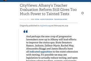 The Madness of New York’s Teacher Evaluation Program