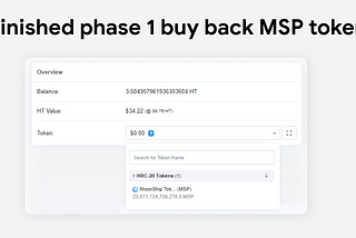 Finished phase 1 buy back MSP token