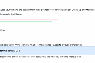 Improving your Domains with automated Popularity, Quality and Maintenance scores