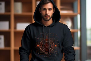 Software engineer in black hoodie