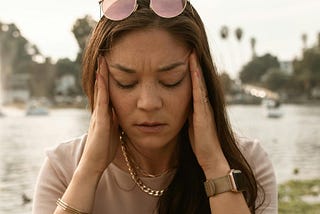A woman who is worried