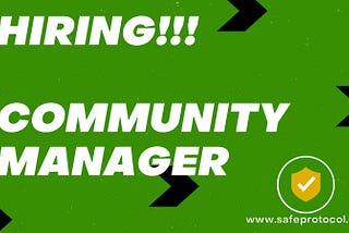 We are looking to hire a Community Manager.