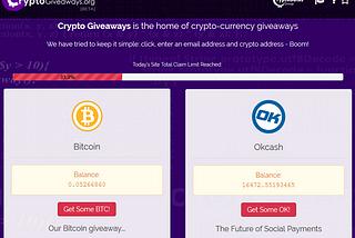 Win your first Bitcoin and Okcash with Cryptogiveaways + Video Tutorial — Win Bitcoin and Okcash
