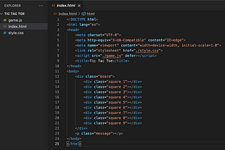 Vanilla JavaScript Tic Tac Toe