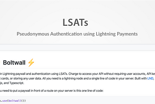 LSATs: Pseudonymous Authentication using Bitcoin Lightning Payments