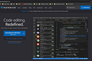 Visual Studio Code Website Screenshot for Download