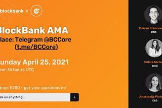 Recap: BCCORE AMA with BlockBank