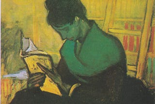 painting of a woman reading a novel