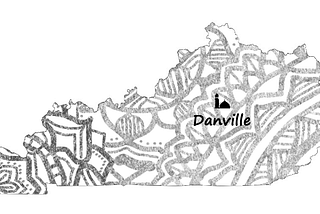 map of kentucky with danville highlighted