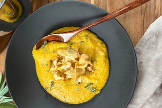 Creamy Polenta with Pumpkin & Butter Sage: A Mediterranean Delight