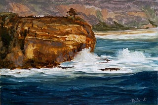 David Teter —  “Seascape Cliff Crashing Waves”