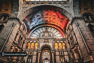 Postcard: A picture of Antwerp train station.